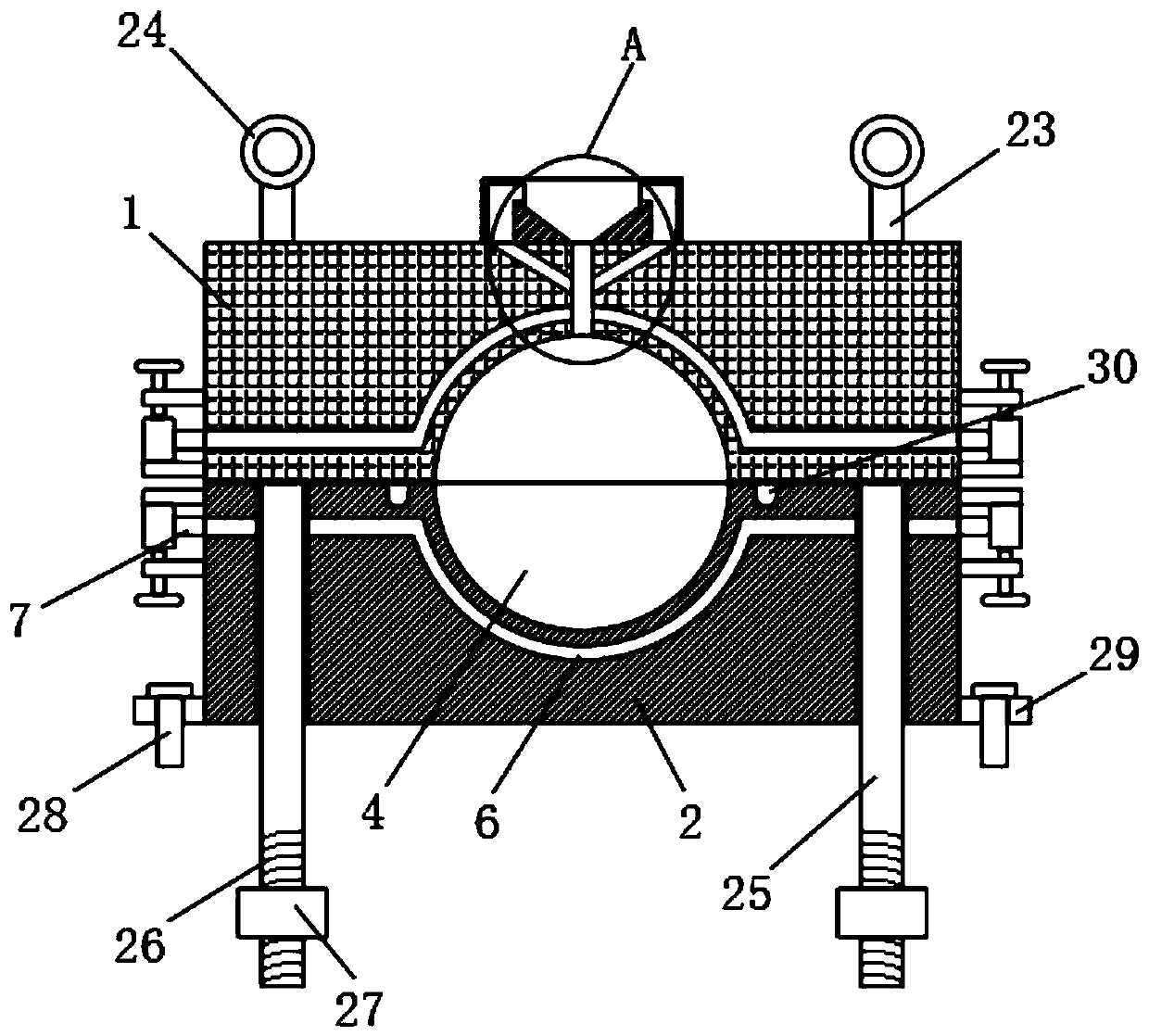 Simple-to-assemble iron casting mould