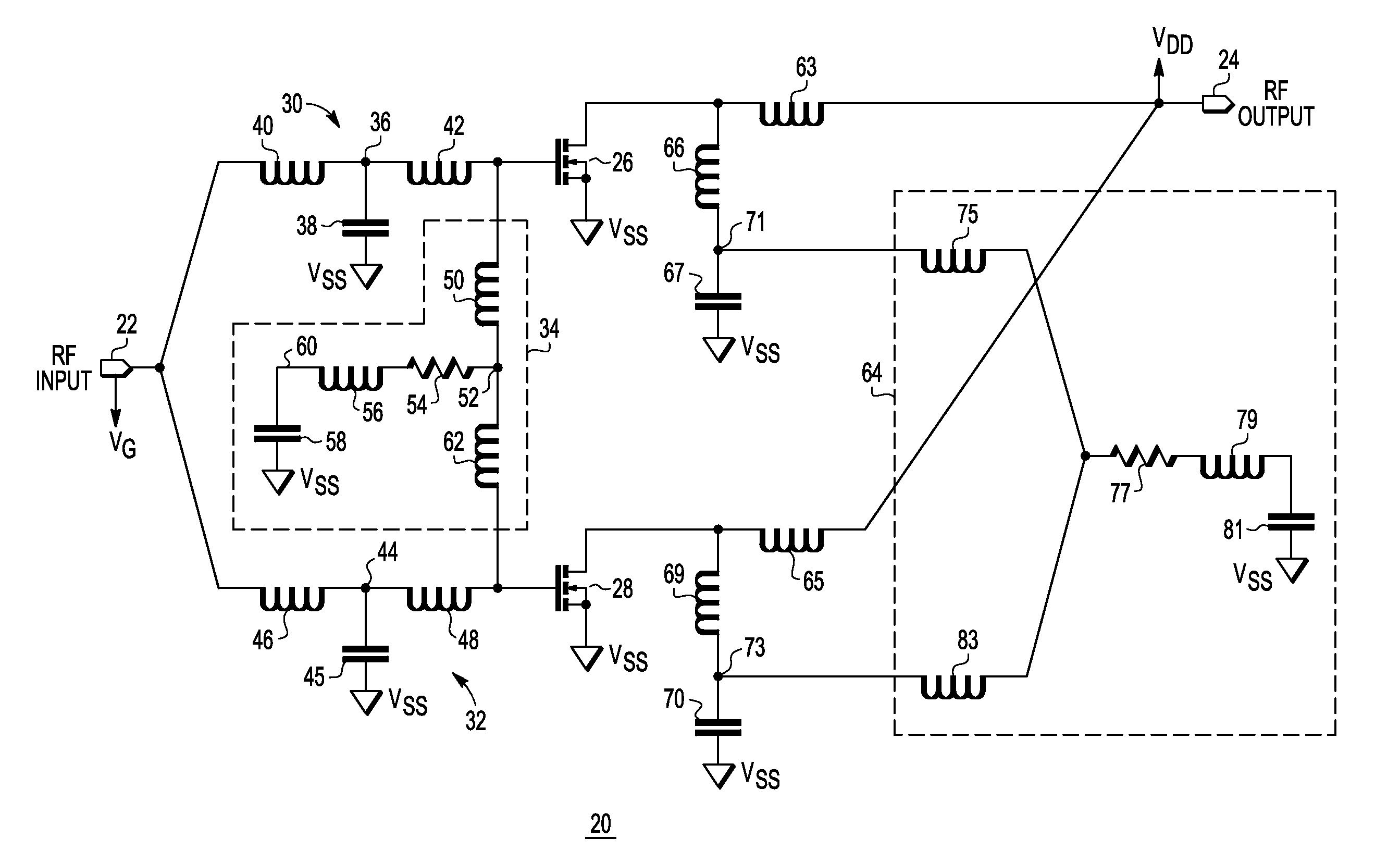 RF power transistor circuit