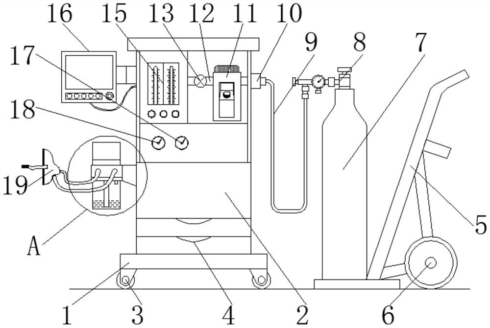 Anesthesia device capable of conveniently adjusting concentration of anesthetic gas