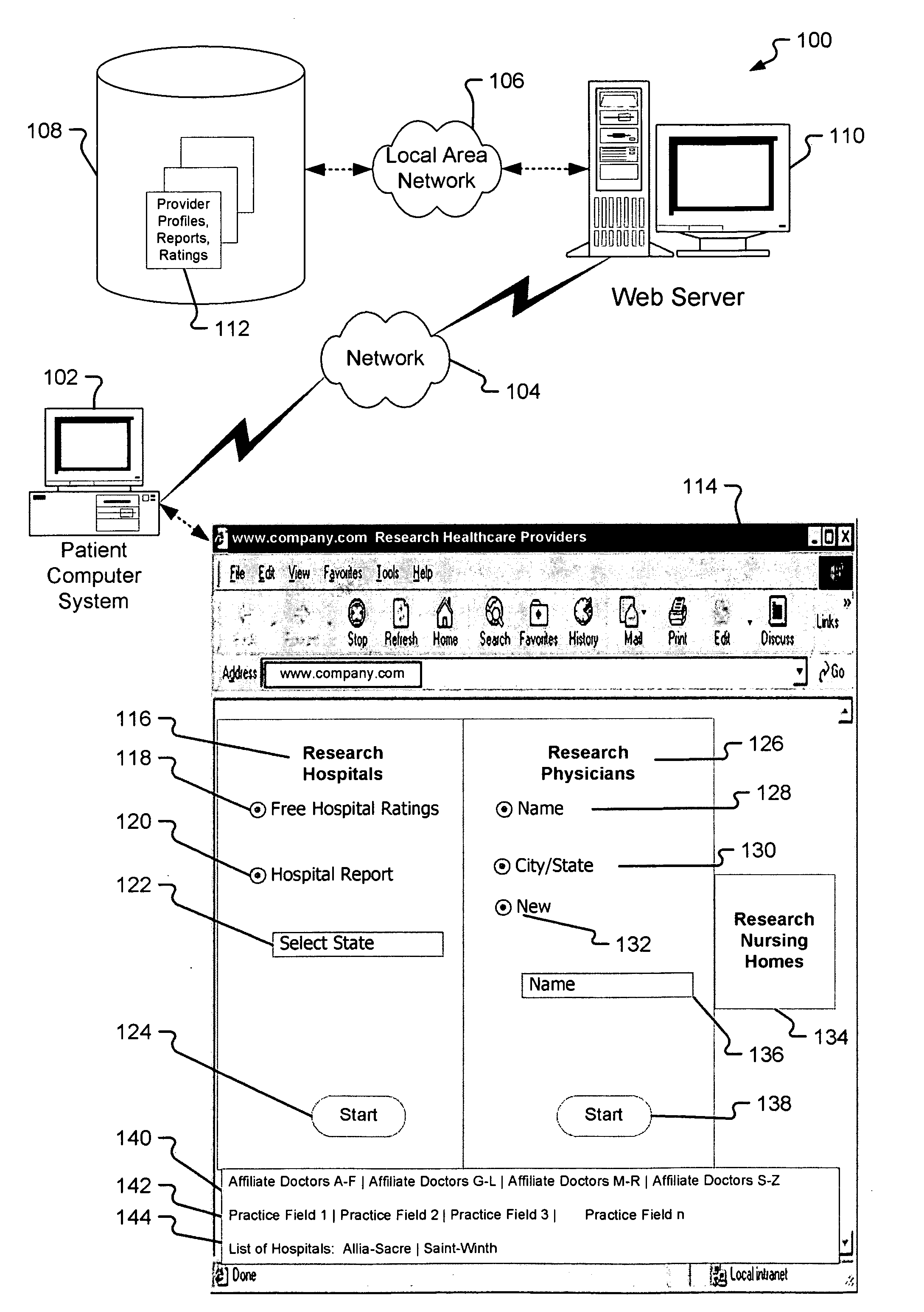 Internet system for connecting healthcare providers and patients