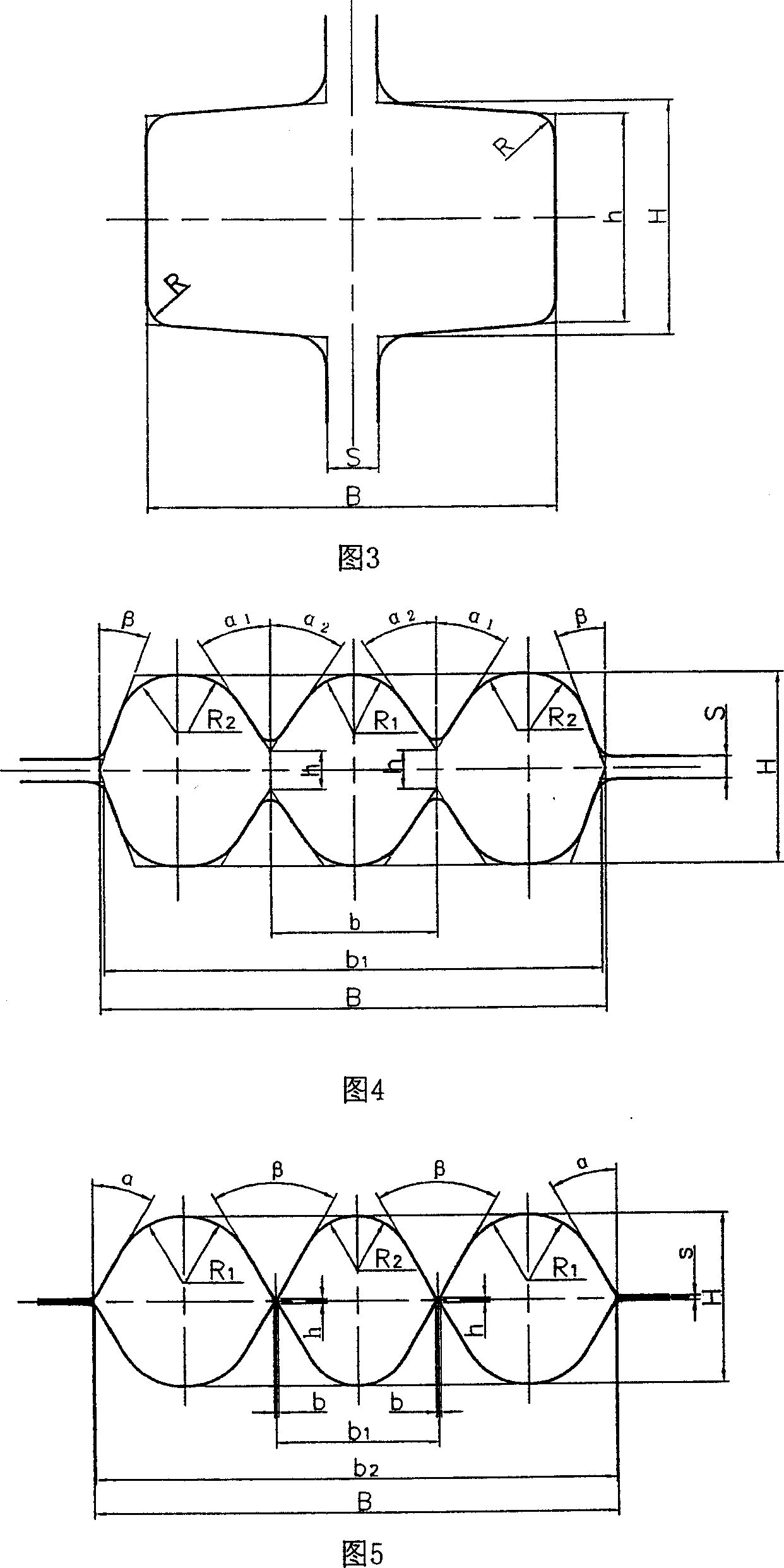 Three-strand splitting rolling method for ribbed steel bar