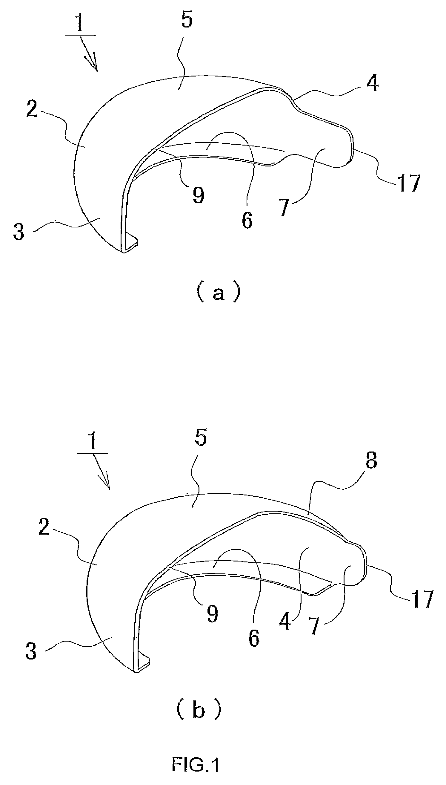 Toe cap and toe cap embedded shoe