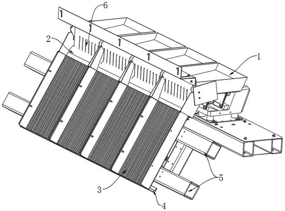 Material conveying device of glass sorting machine