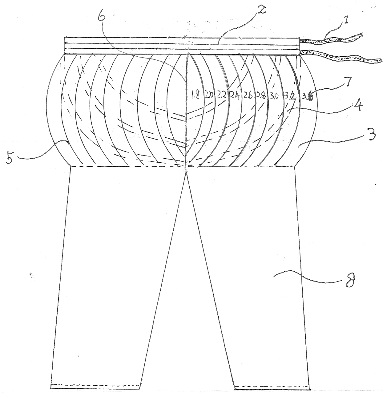 Abdomen observing pants for pregnant women