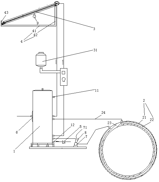 Wall-mounted solar hot water system