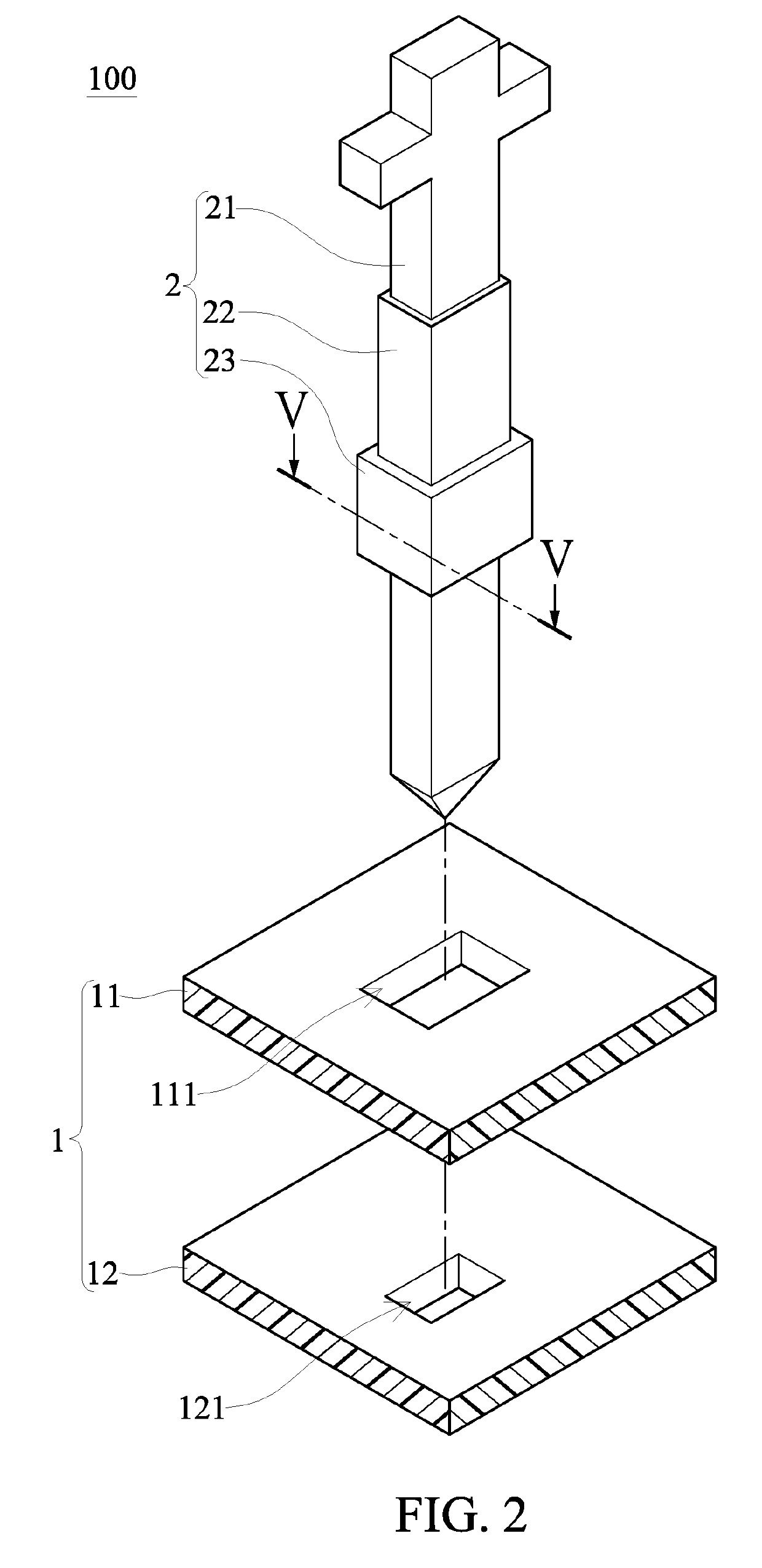 Probe card device and rectangular probe