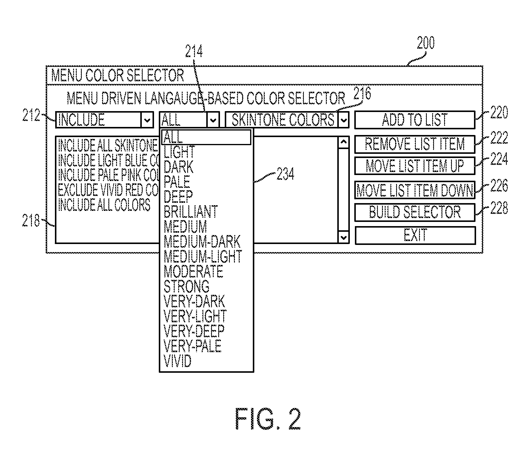 Modifying color adjustment choices based on image characteristics in an image editing system