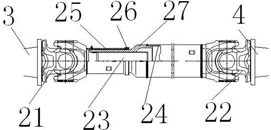 Transmission device of walking device for regenerating train