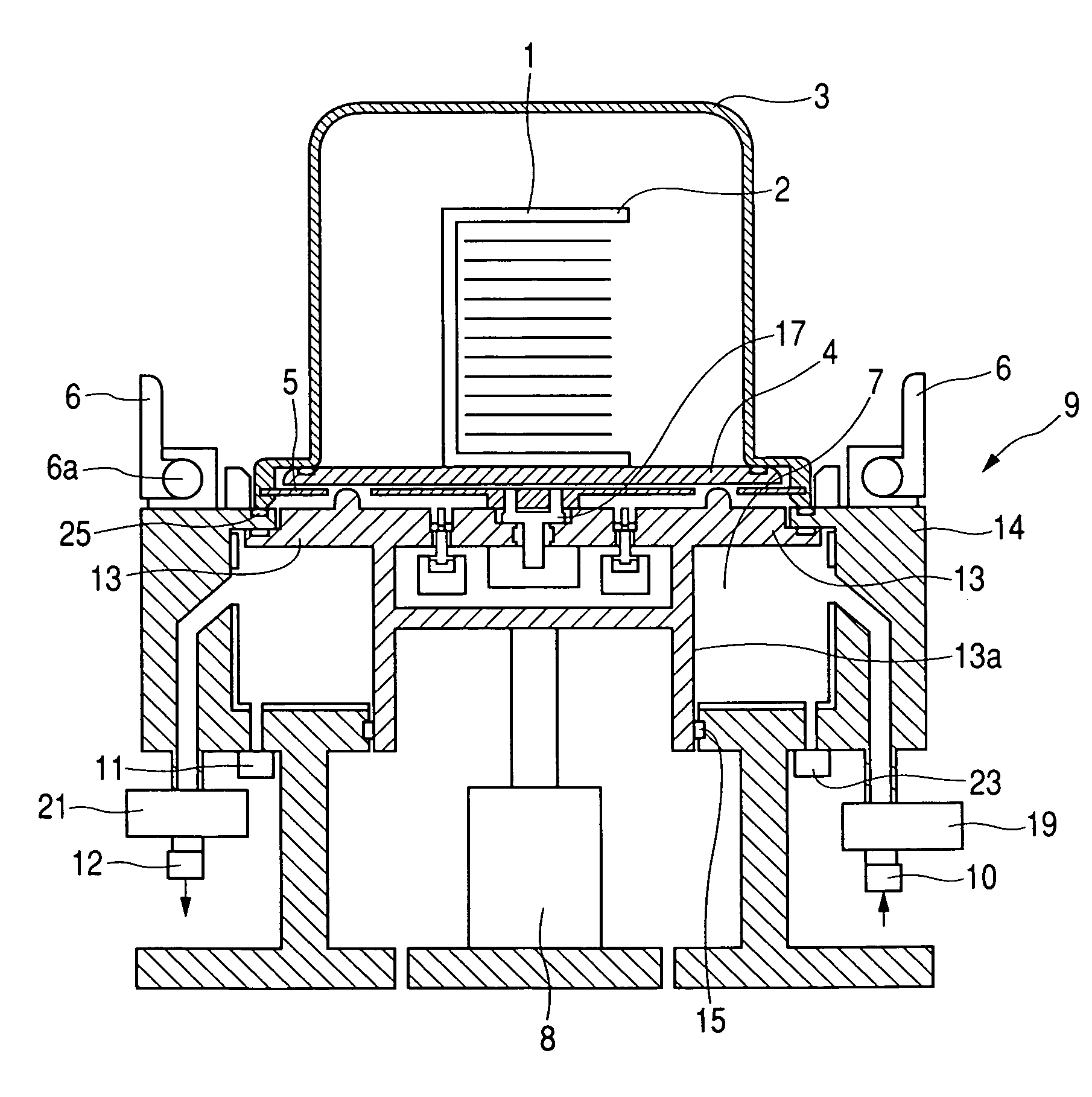 Purging system and purging method for the interior of a portable type hermetically sealed container