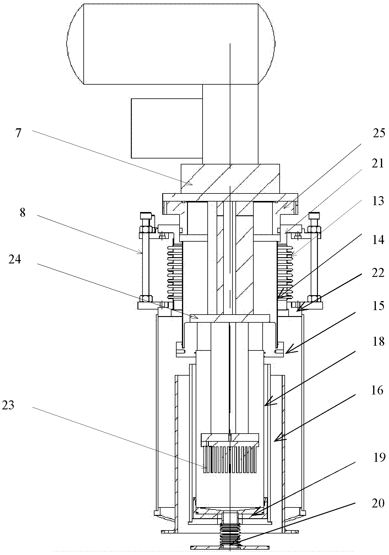 Vibration reduction type cold head container for superconducting magnet