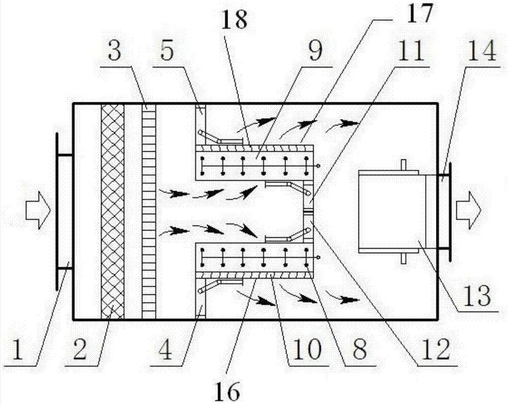 Direct evaporation cooling air conditioner unit with variable air flue