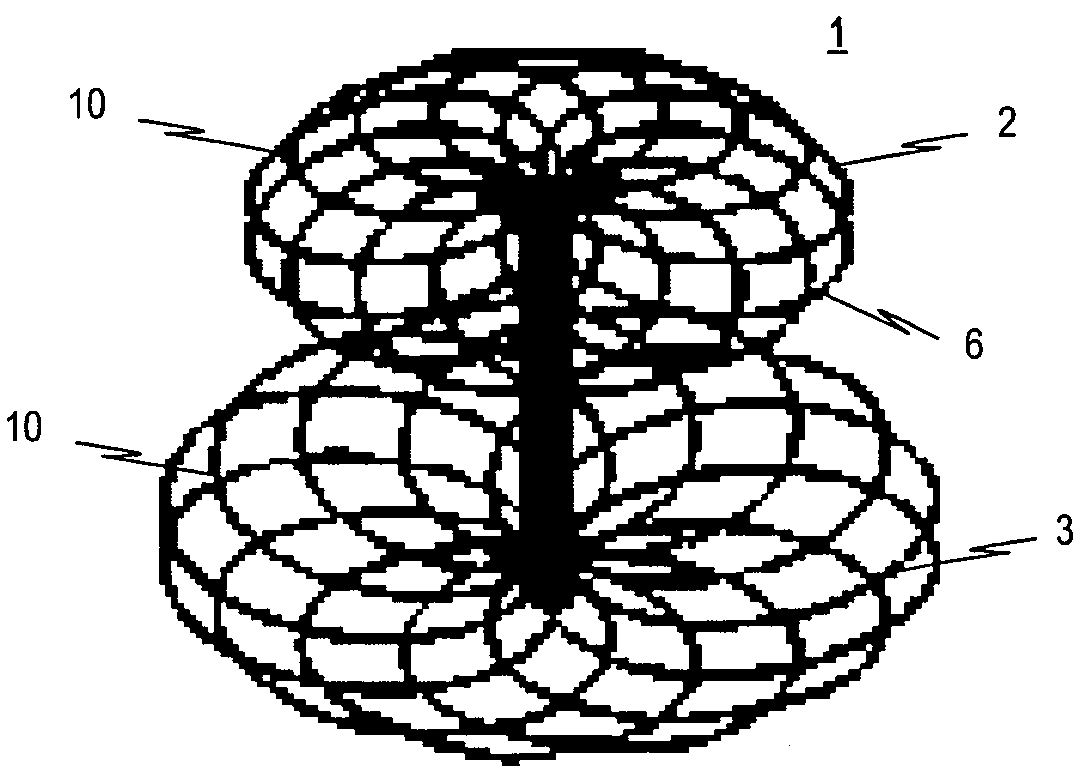 Occlusion device for occluding an atrial auricula and method for producing same