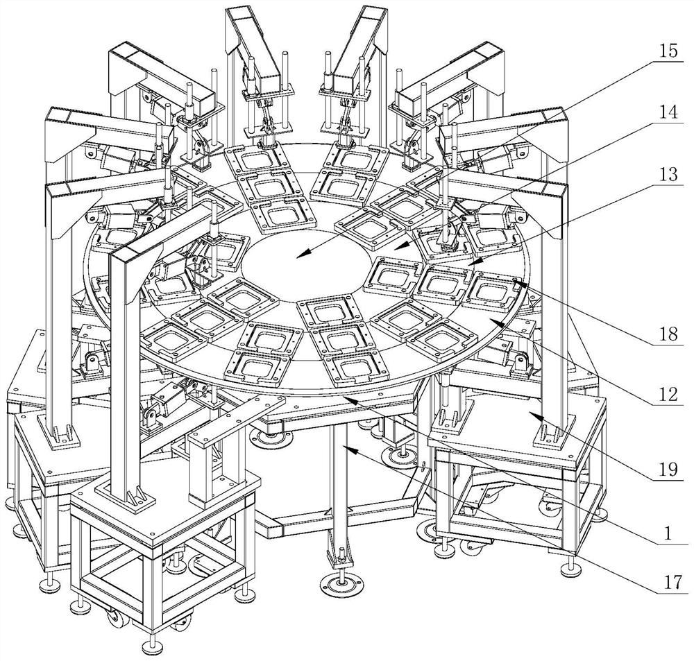 Rotating disc type multi-station numerical control machining platform