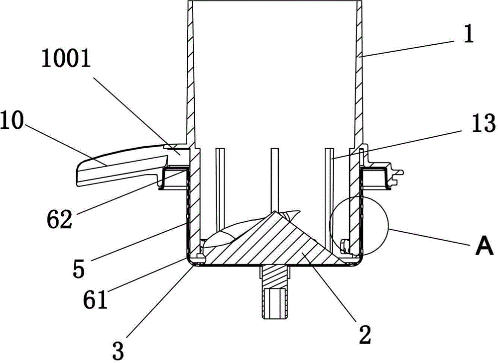 Residue and juice separation device for food processor