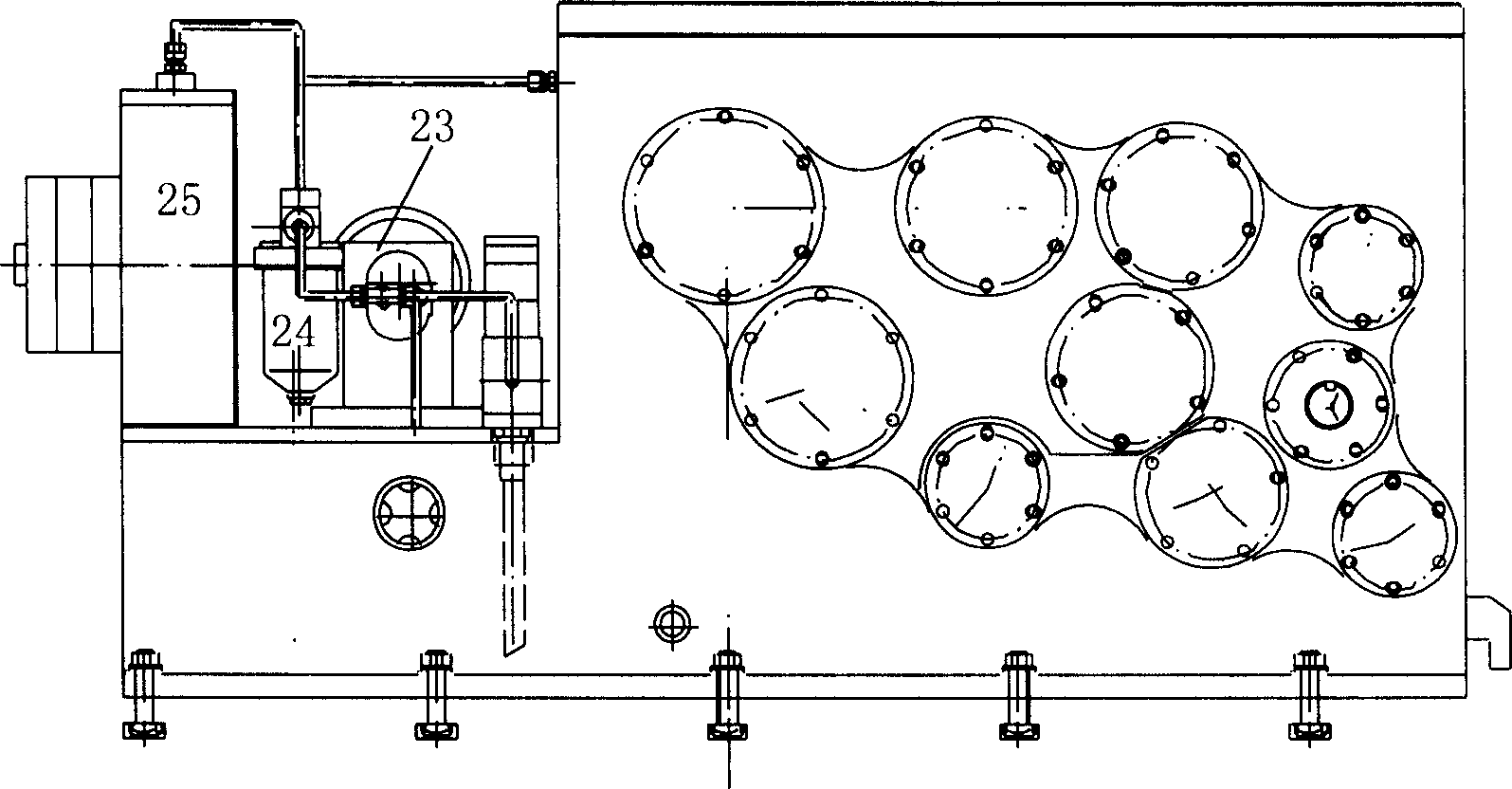 Hydraulic enclosed loading test bench for wheel and axle