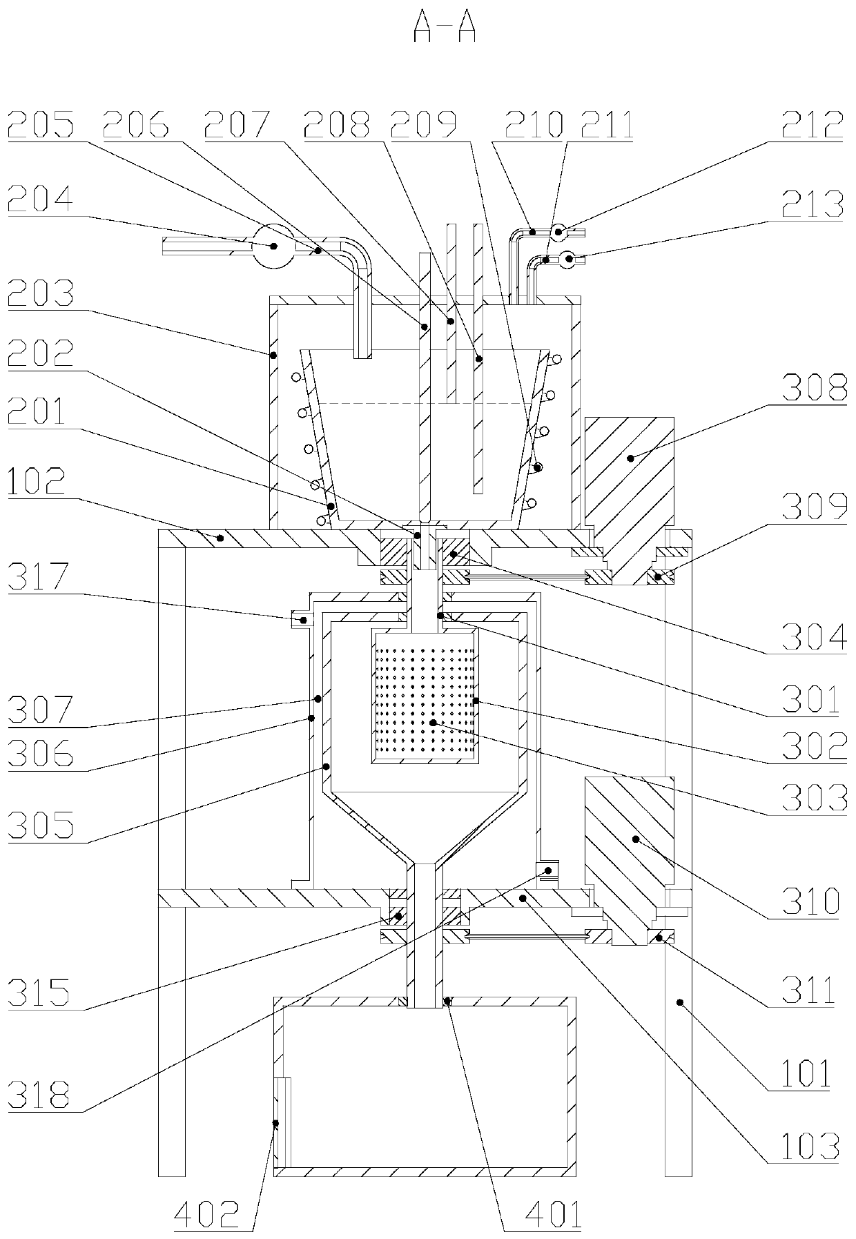 Production plant and production method of rapid setting metal powder