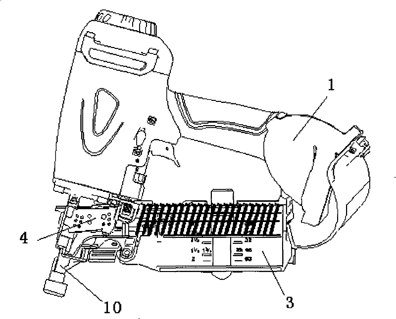 Gun for coiling nail