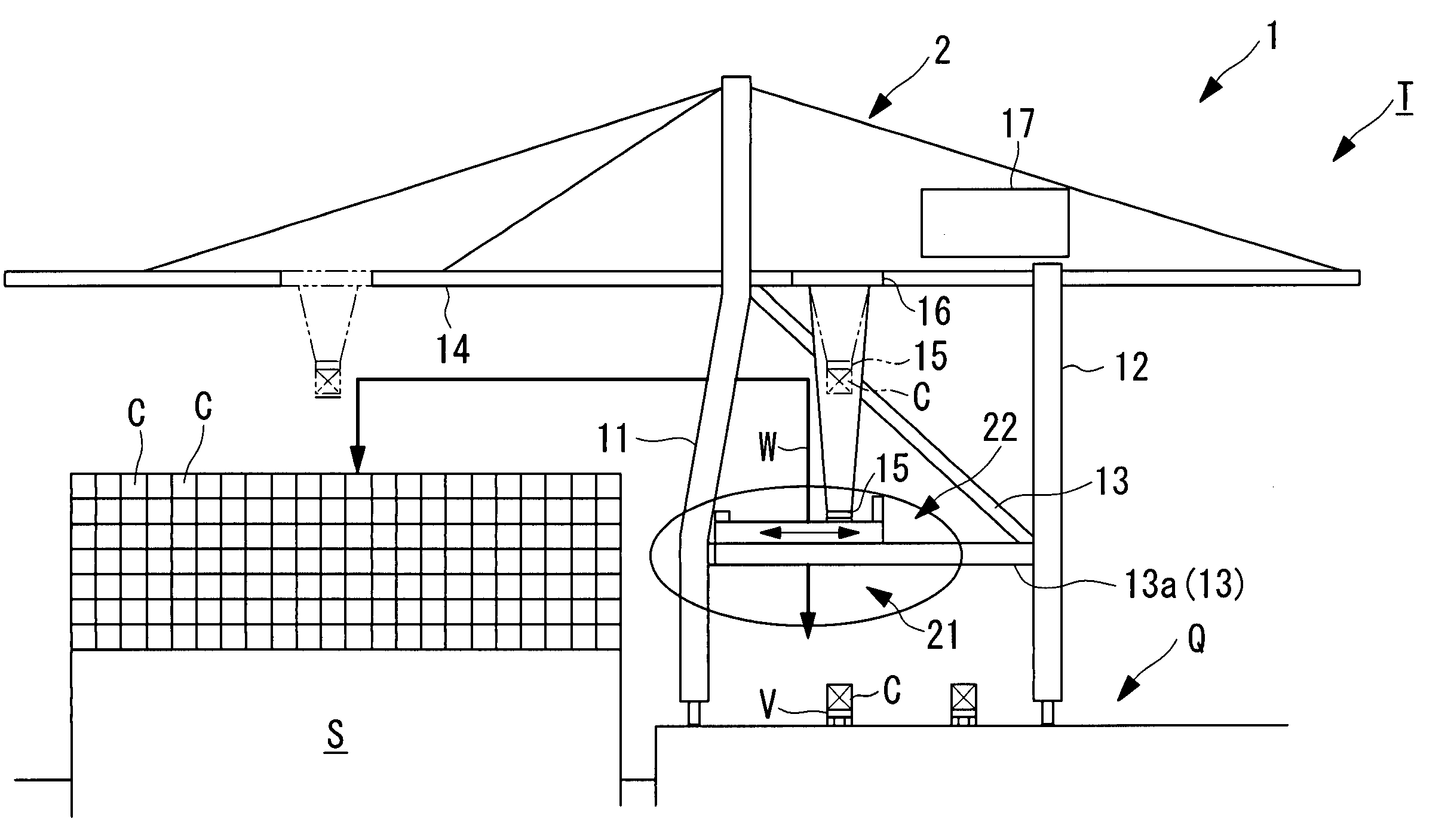 Crane equipped with inspection device