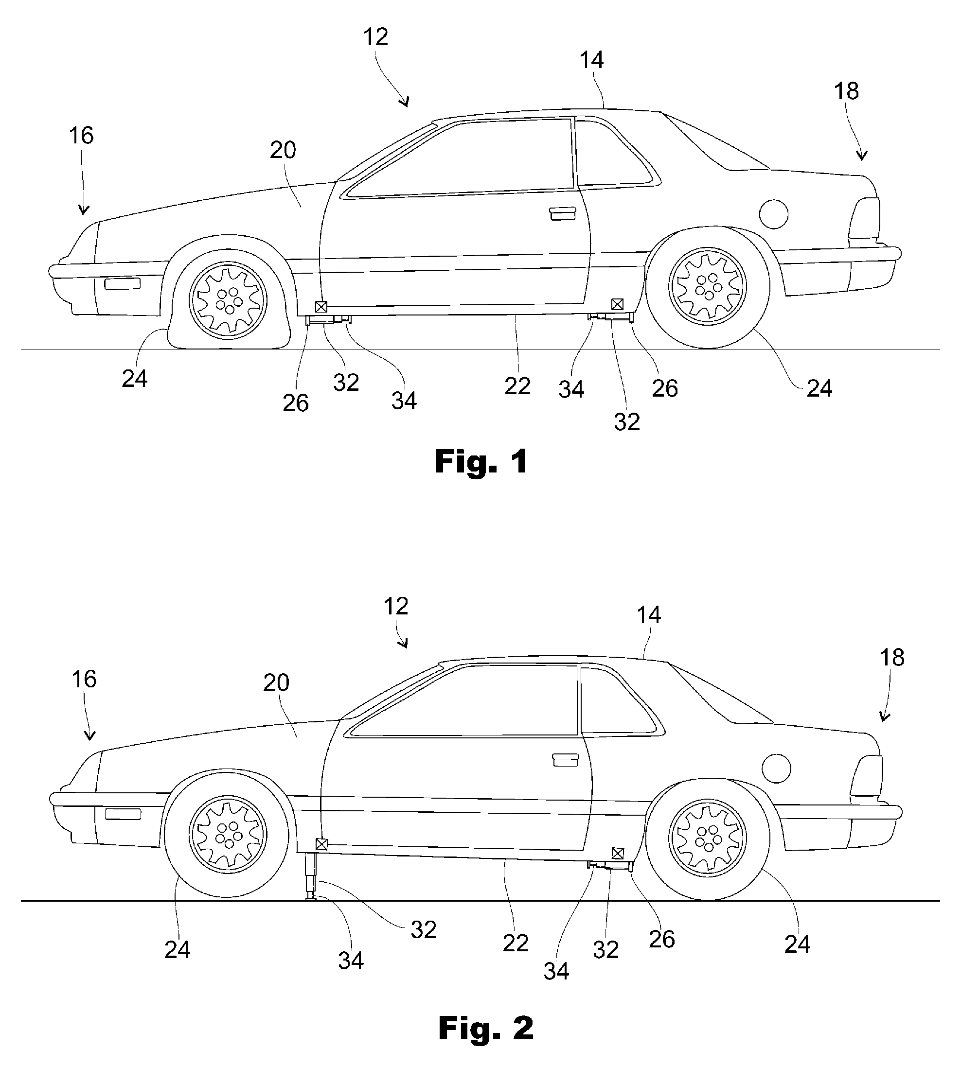 Automatic jacking system for an automotive vehicle