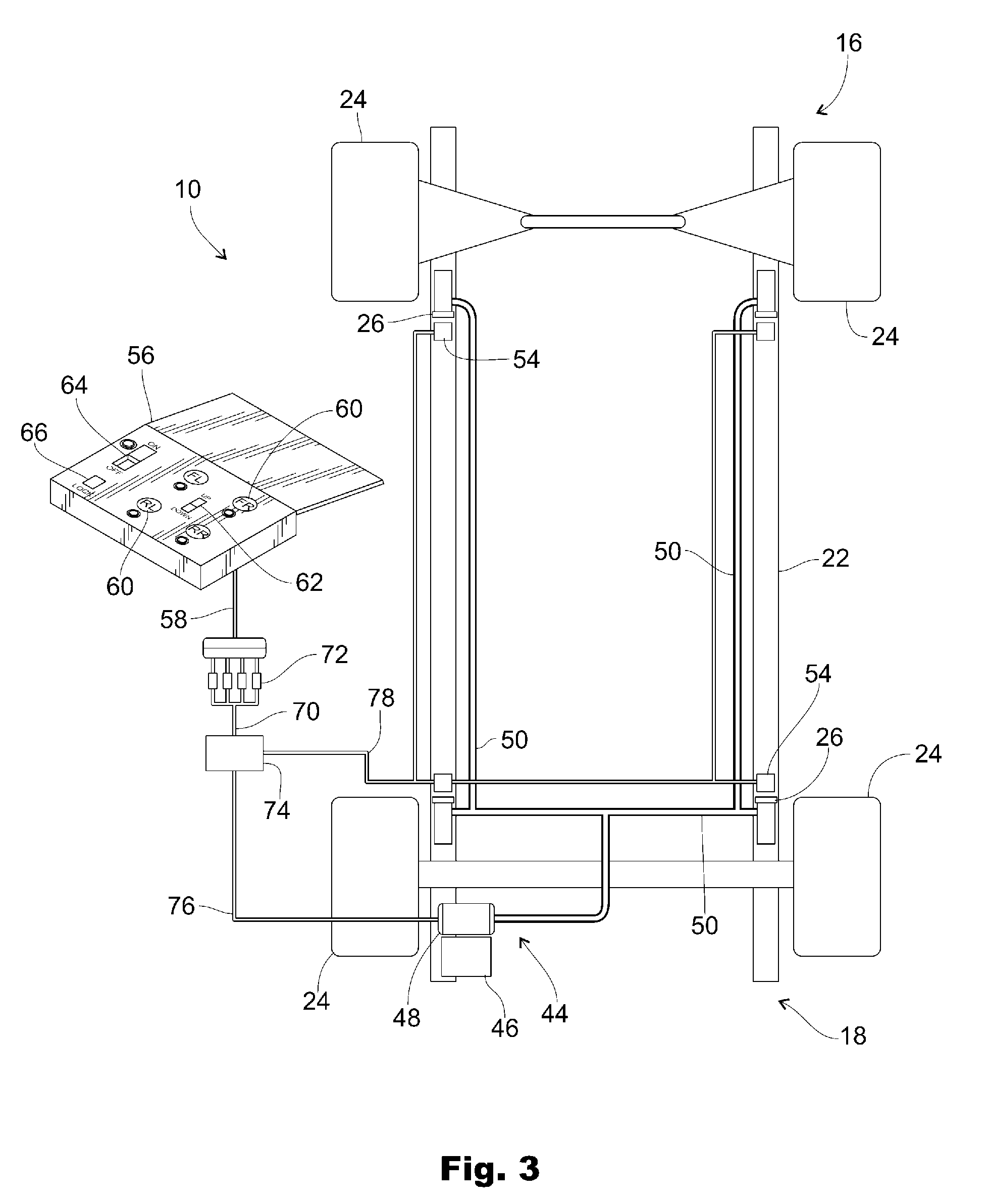 Automatic jacking system for an automotive vehicle