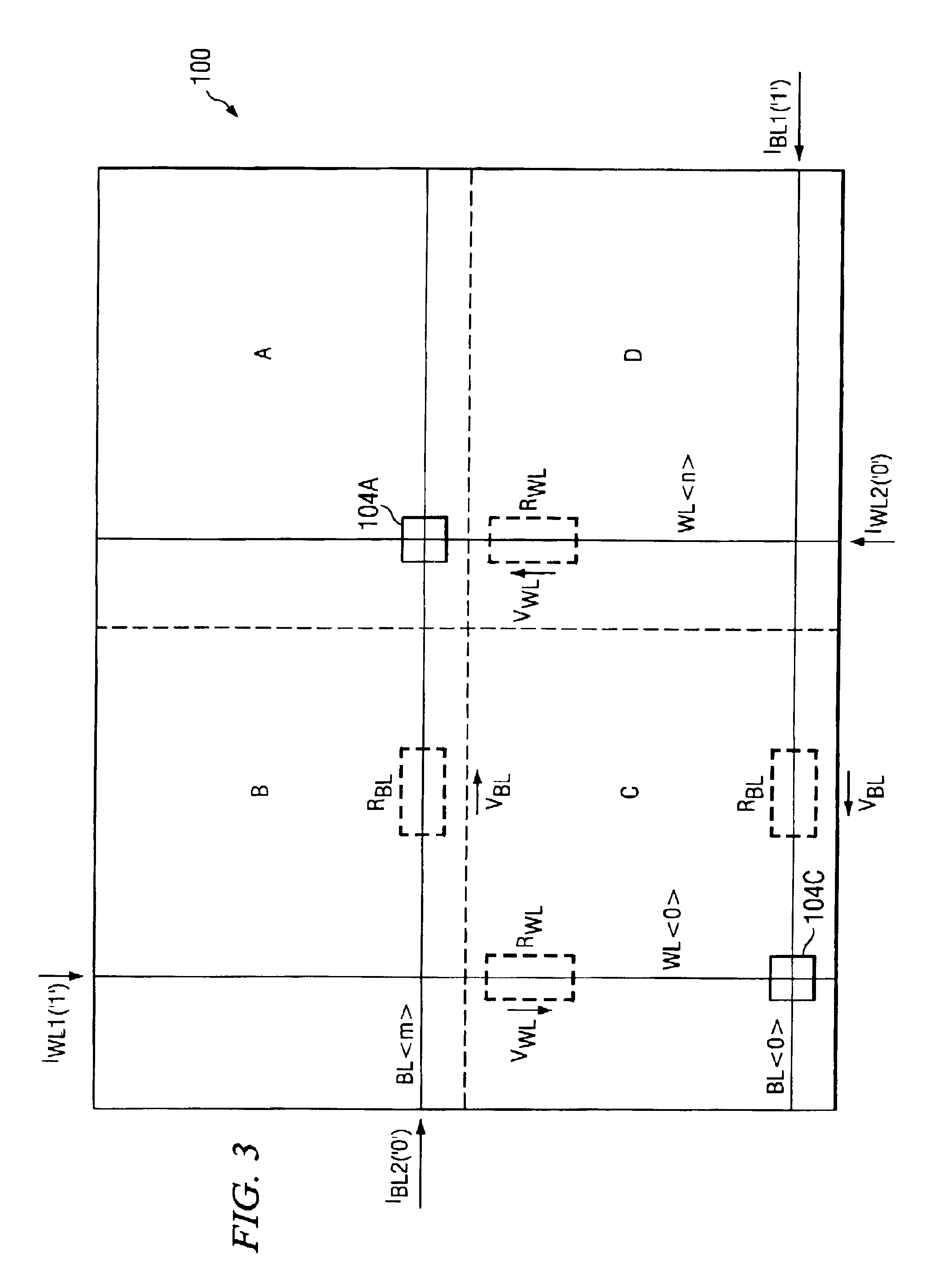 Cross-point MRAM array with reduced voltage drop across MTJ's