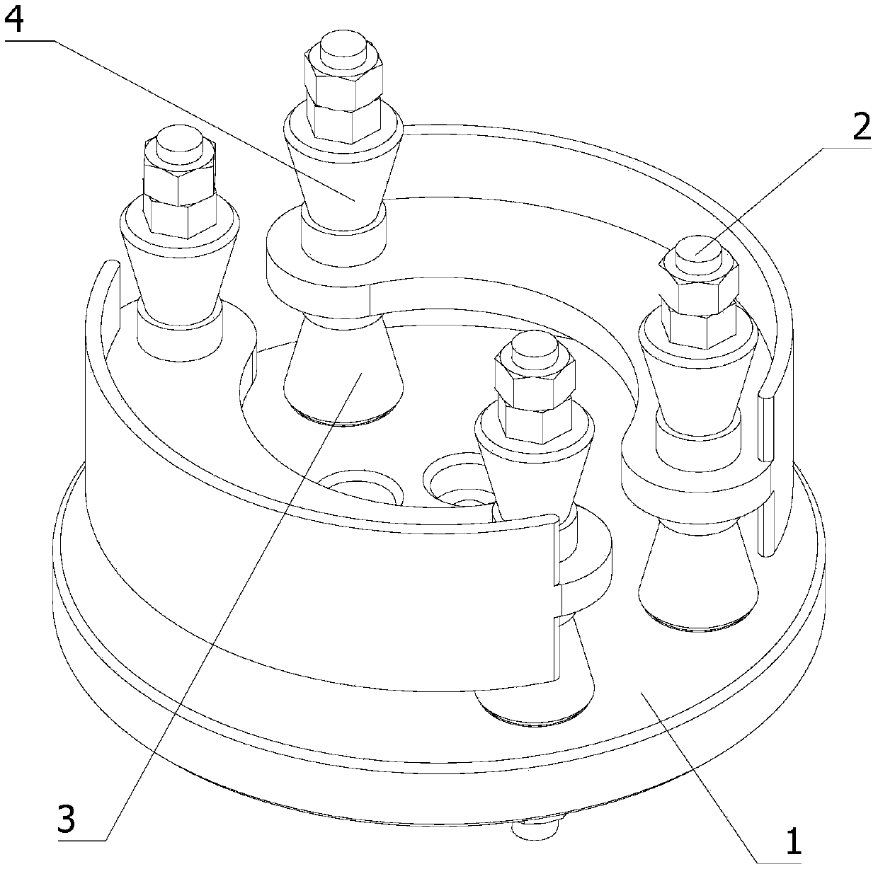 Brake shoe outer circle machining clamp