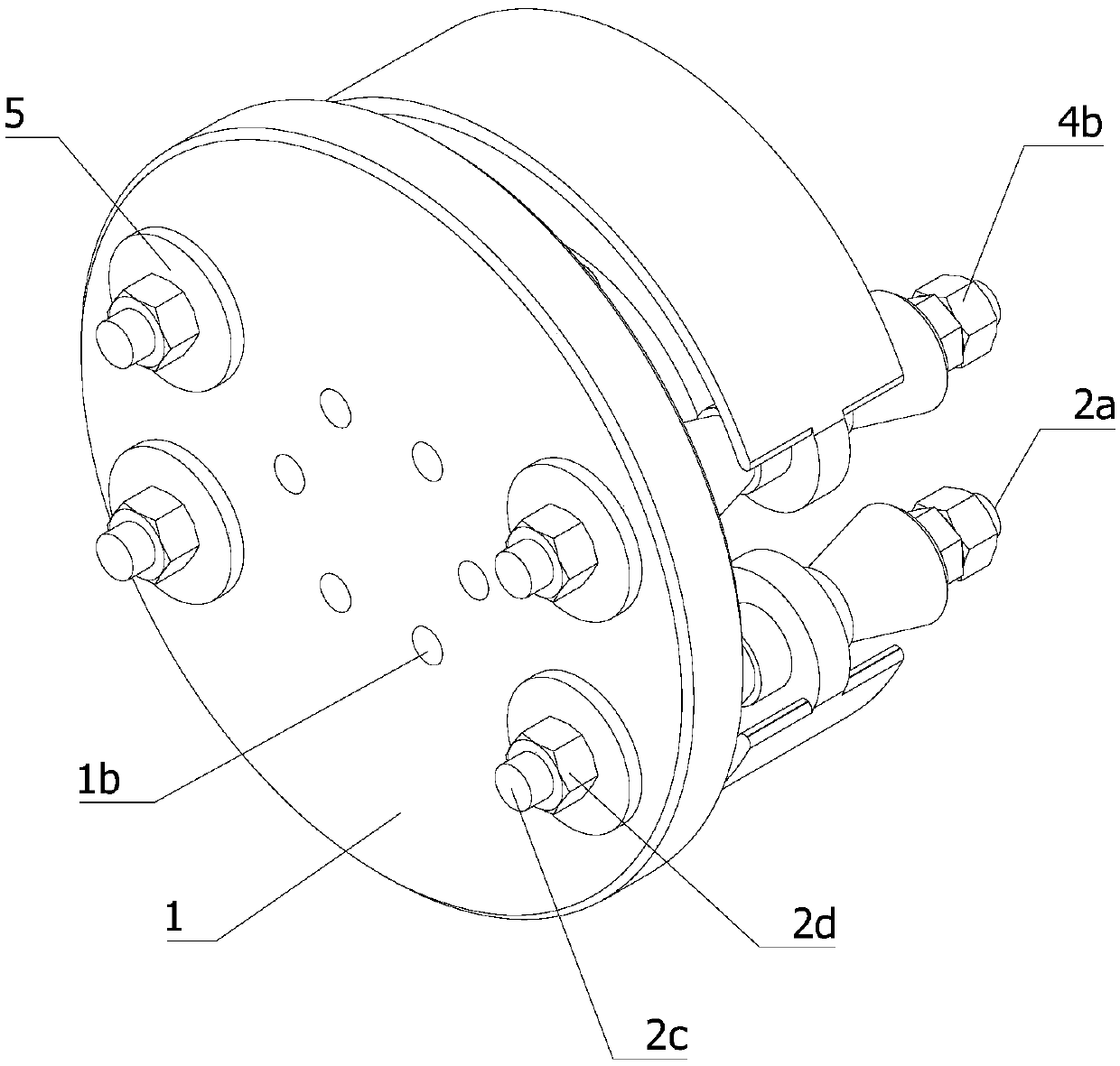 Brake shoe outer circle machining clamp