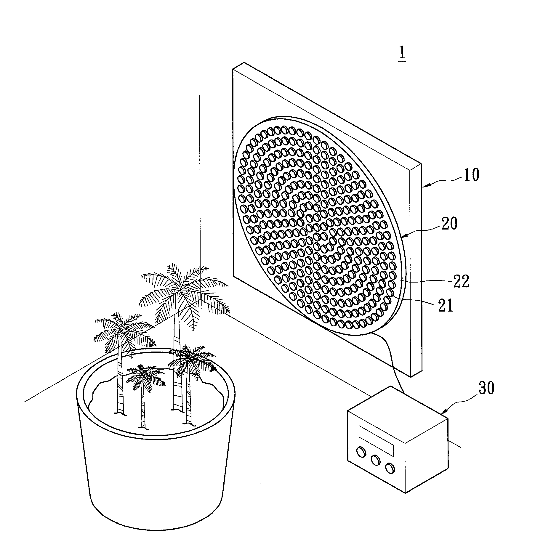 Full spectrum sunshine simulation apparatus for developing biological growth