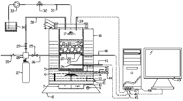 Simulation device for dynamic real-time monitoring and analysis of heavy metal pollutant release from solid waste and application thereof