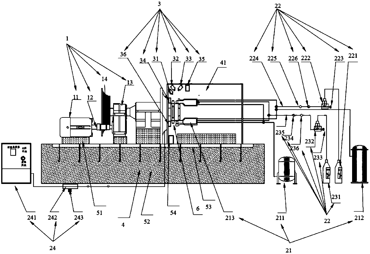 Turbine blade thermal barrier coating working condition simulation experiment test system