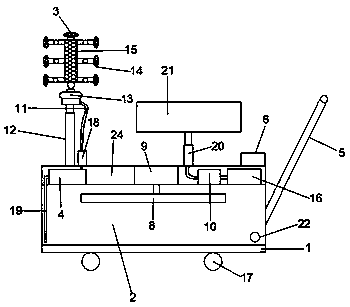 Pneumatic sprayer for planting fruit trees