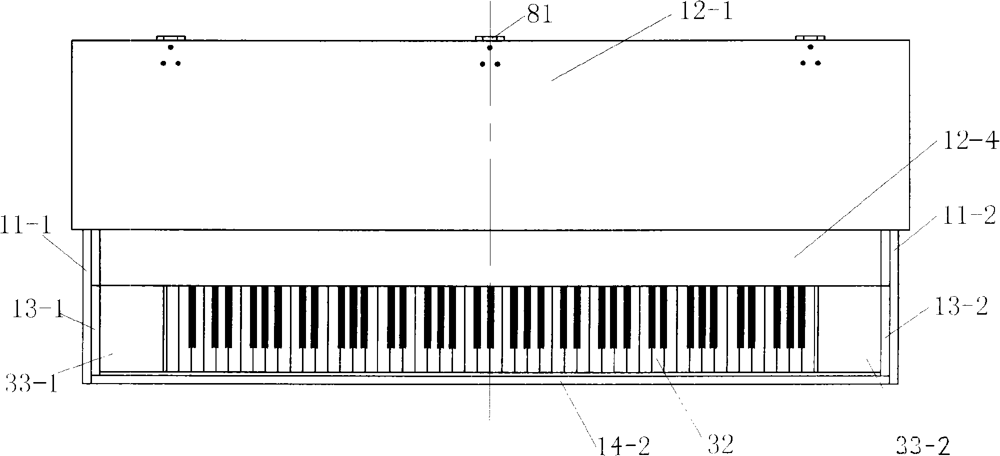 Piano and its outer casing component