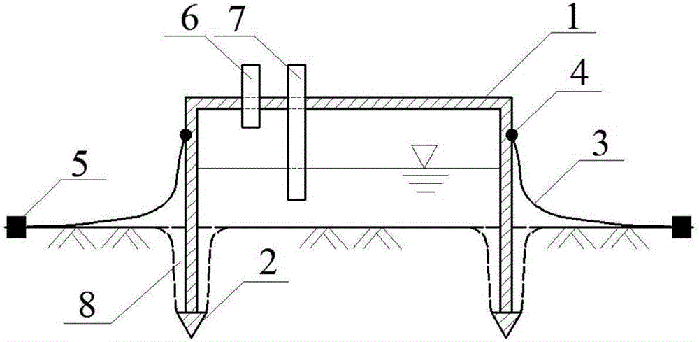 Cylindrical foundation sinking device for ground breaking drag resistance and pressure maintenance and sinking method thereof