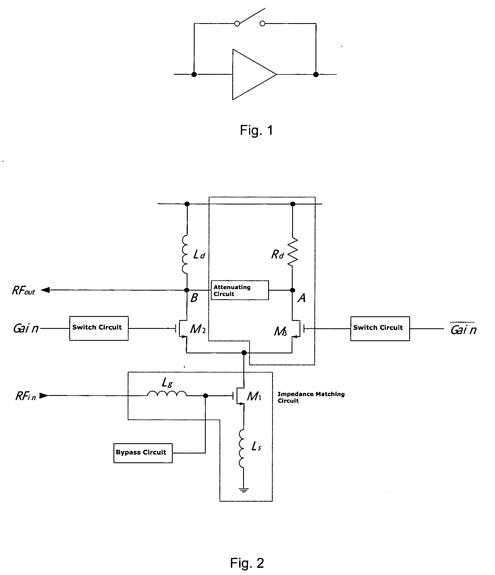 Low noise amplifier with switch gain control