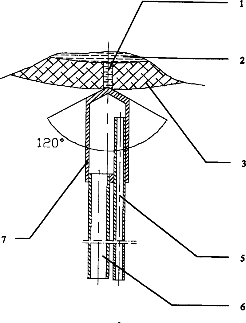 Water stemming of discharge hole of quartz crucible material-preparation furnace