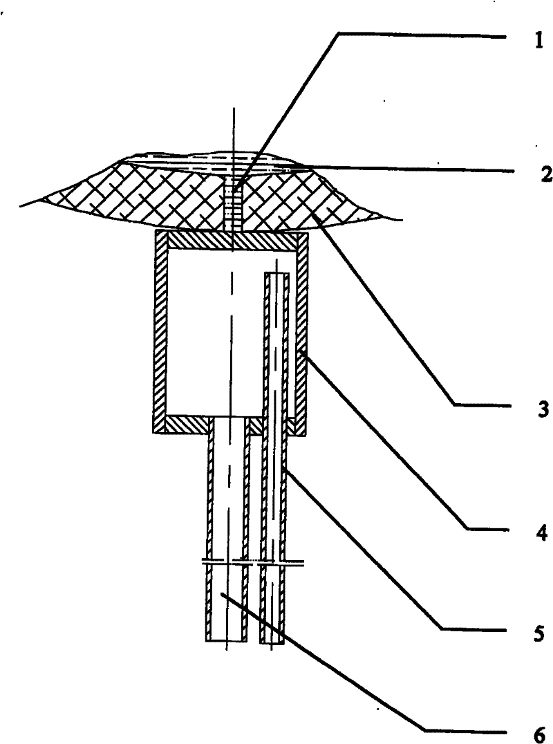 Water stemming of discharge hole of quartz crucible material-preparation furnace