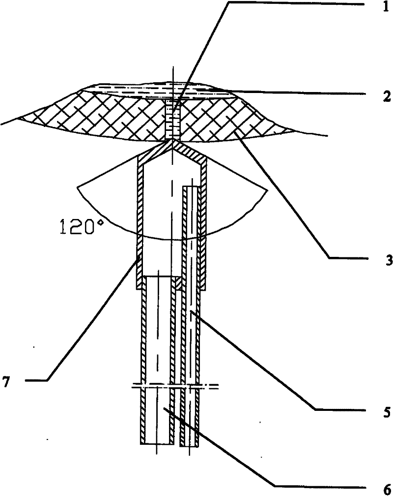 Water stemming of discharge hole of quartz crucible material-preparation furnace