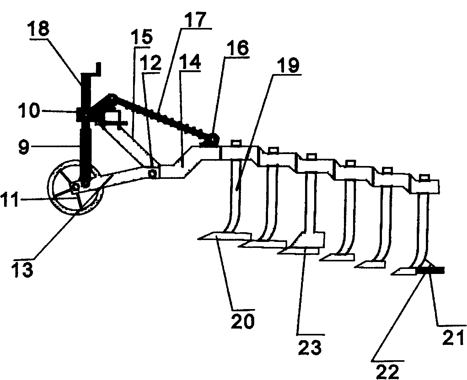 Farming machine capable of realizing laminated cutting