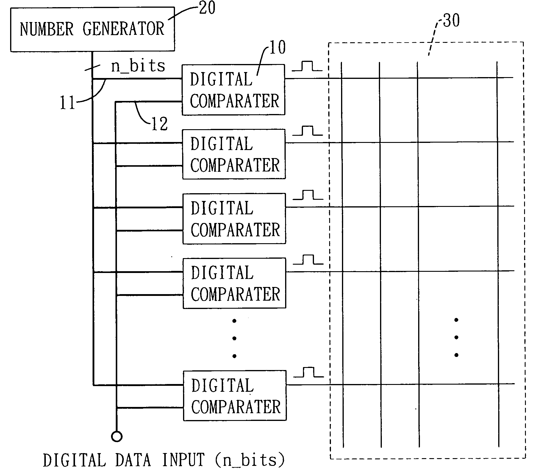 Multi-channel display driver circuit incorporating modified D/A converters