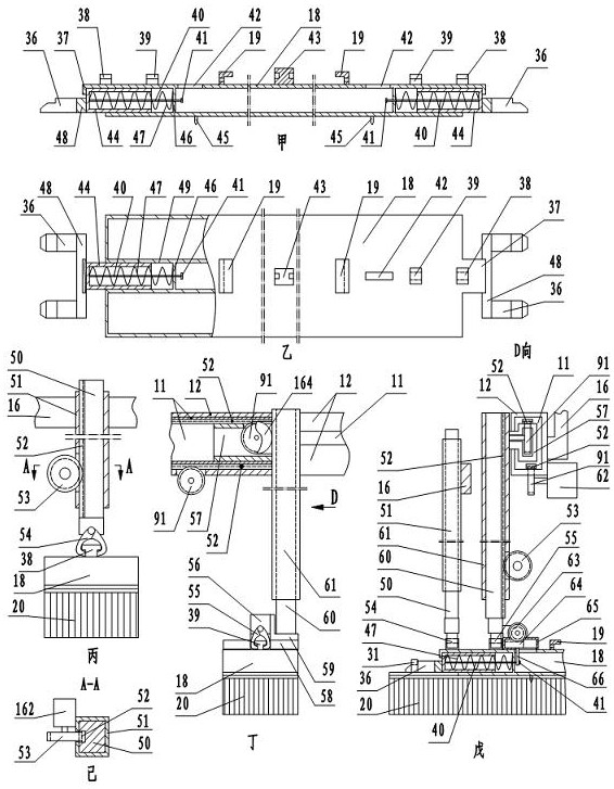 Automatic cleaning mopping vehicle with multiple rows of mopping cloth