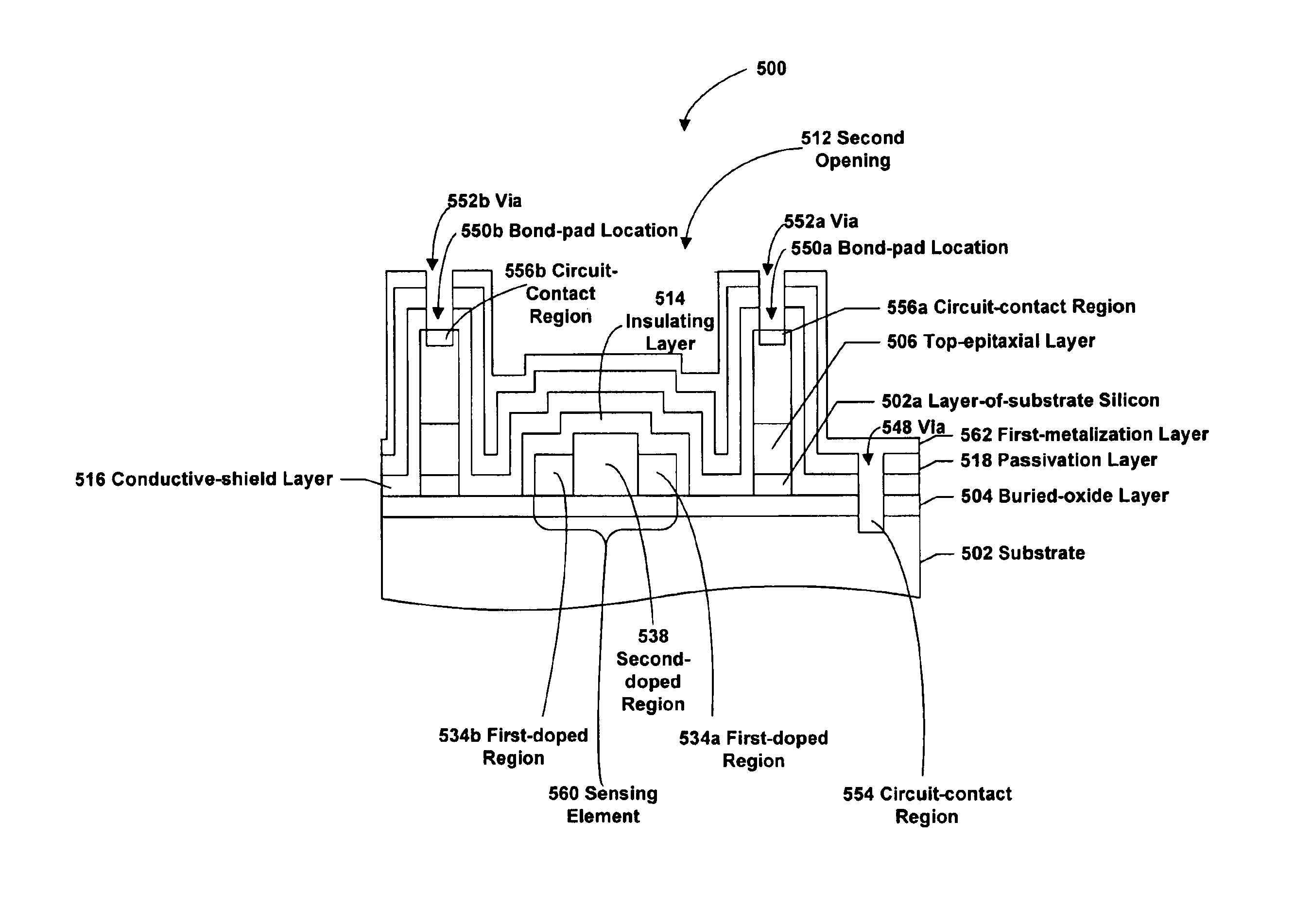 Microelectromechanical device with integrated conductive shield