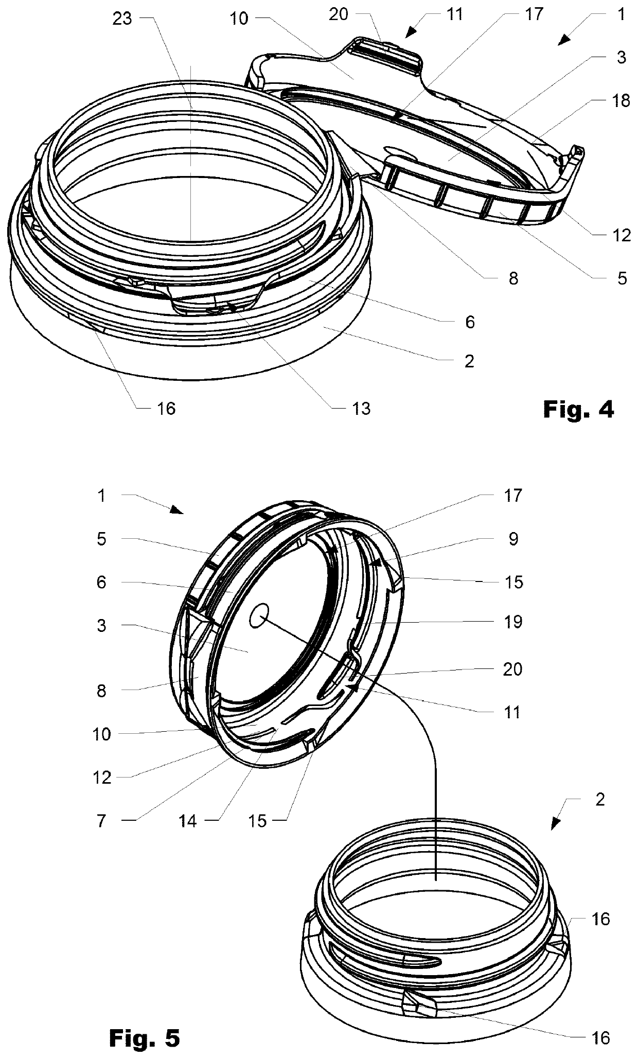 Hinged closure