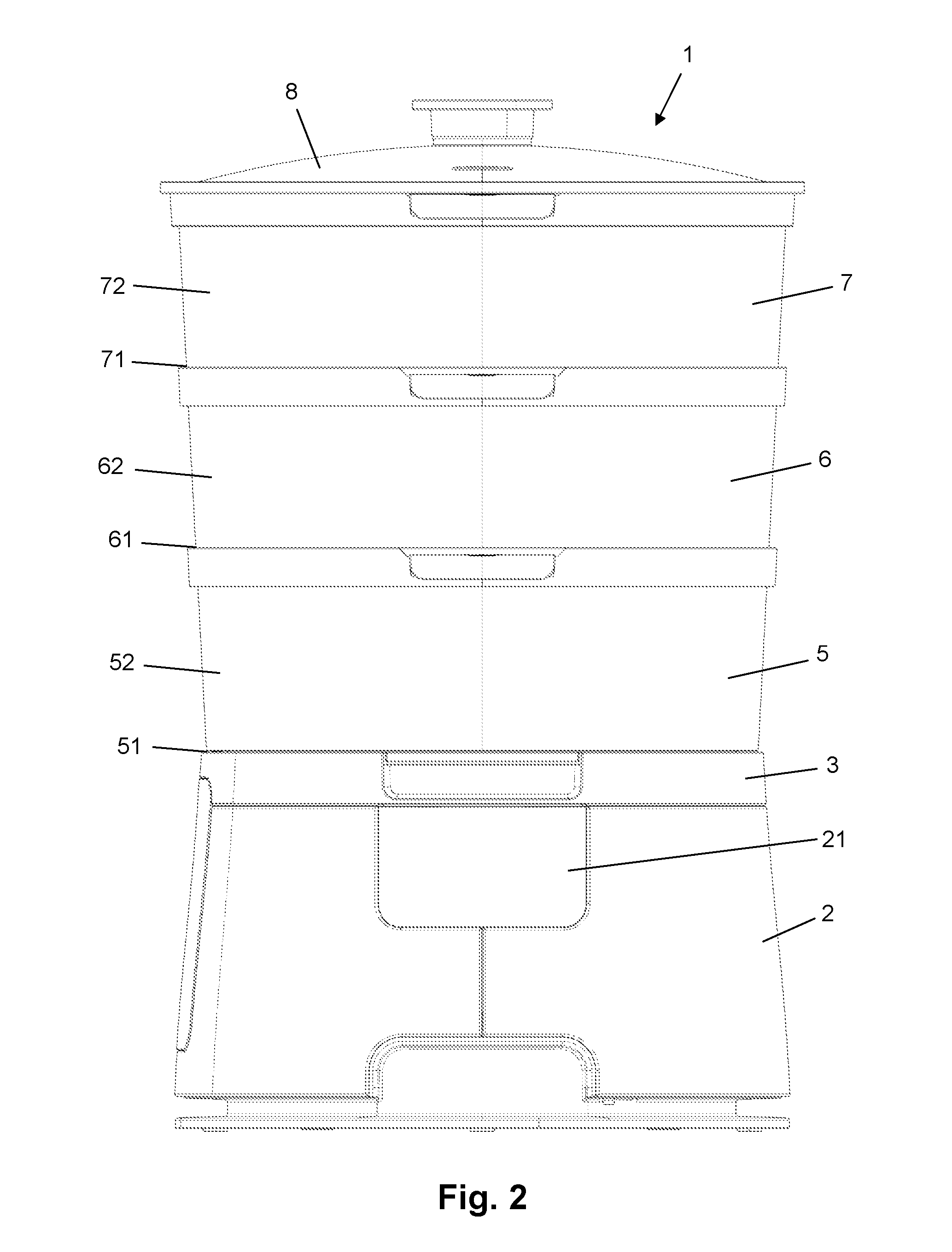 Device for steaming food