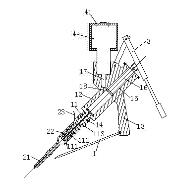 Vacuum injection machine for tree trunks