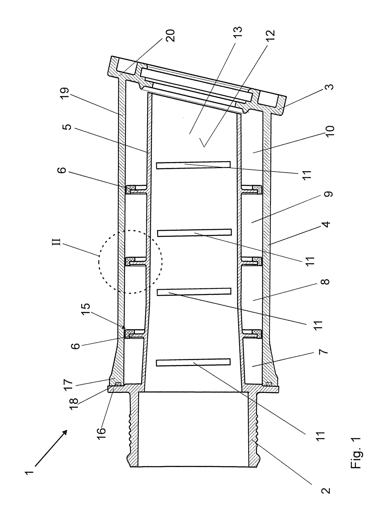 Device for lowering flow noises