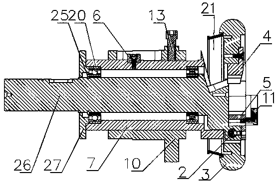 Slide type hand-operated safety chuck convenient for placing, clamping and taking out extended and retracted roll materials