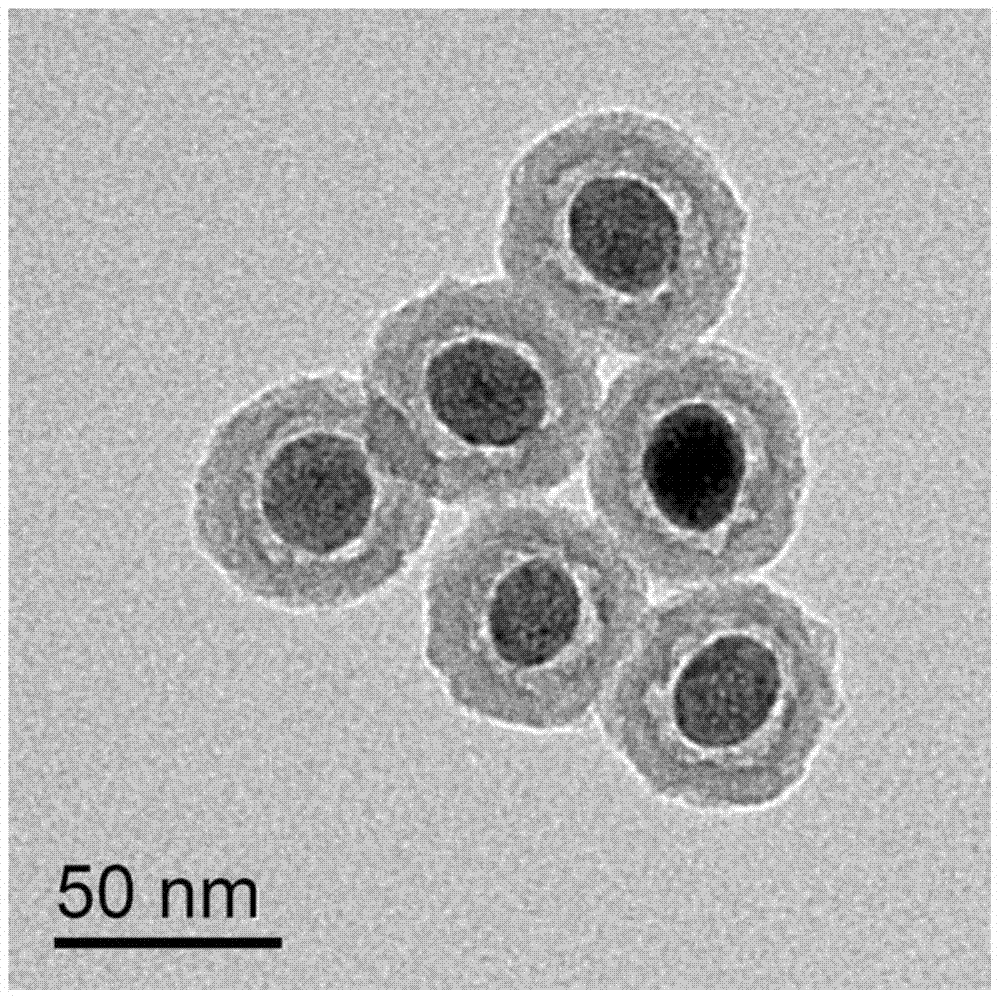 A tumor-targeted hollow core-shell structure nano-diagnostic agent and its preparation method and application