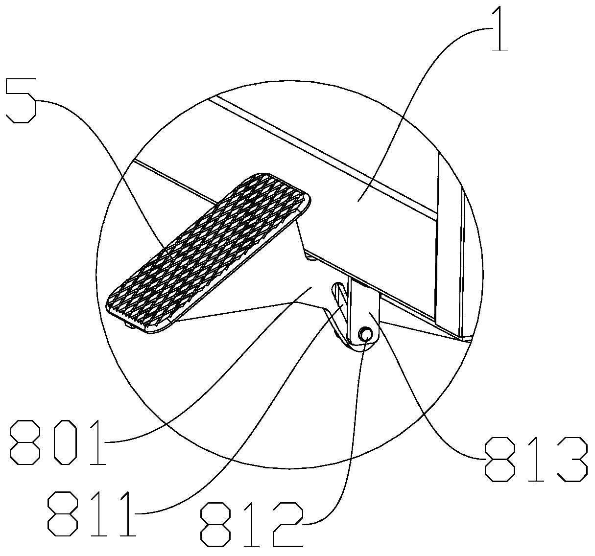 Foot-operated cart for carrying cleaning frame of medical cleaning machine