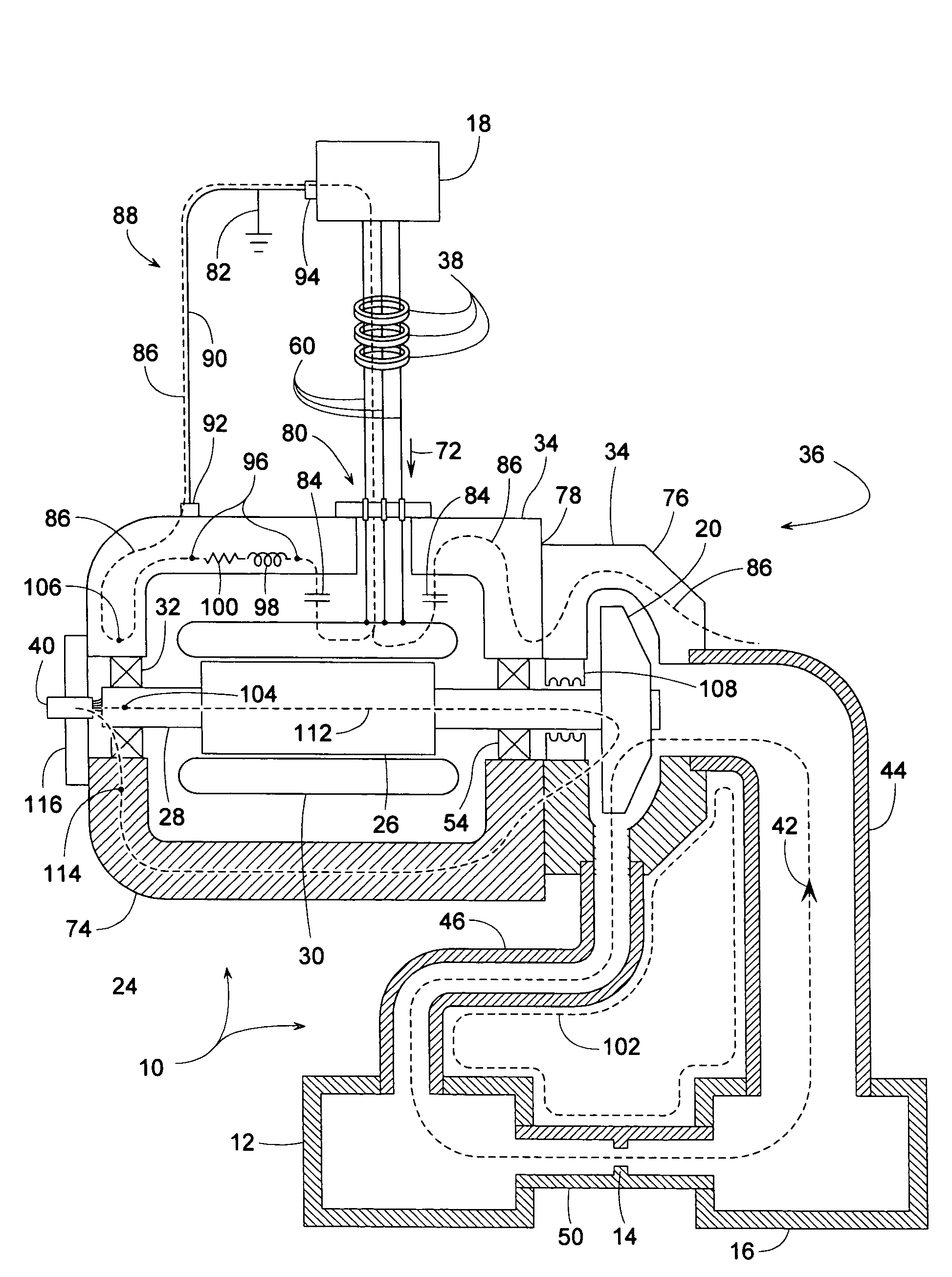 System for protecting bearings and seals of a refrigerant compressor