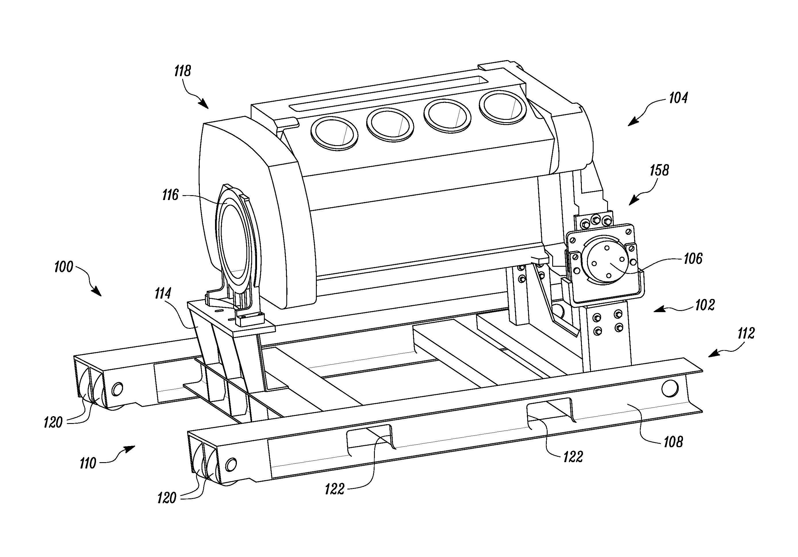 Engine stand with rear mount support